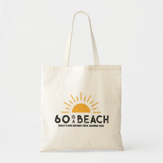 Retro Sunset Beach 60e 70e verjaardag Crew Squad Tote Bag (Voorkant)