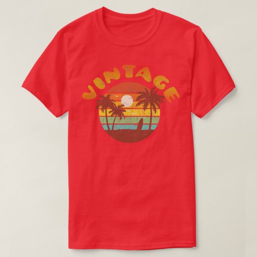Retro Sunset Beach 80s T-shirt (Design voorkant)