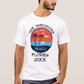 Retro Sunset Beach | Gepersonaliseerd verlof in he T-shirt (Voorkant)