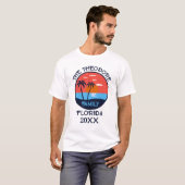 Retro Sunset Beach | Gepersonaliseerd verlof in he T-shirt (Voorkant volledig)