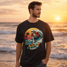 Retro Sunset Beach Gotische Surf Grafiek