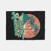 Retro Sunset Beach Vibes - Golf van Verenigde Stat Fleece Deken (Voorkant (Horizontaal))