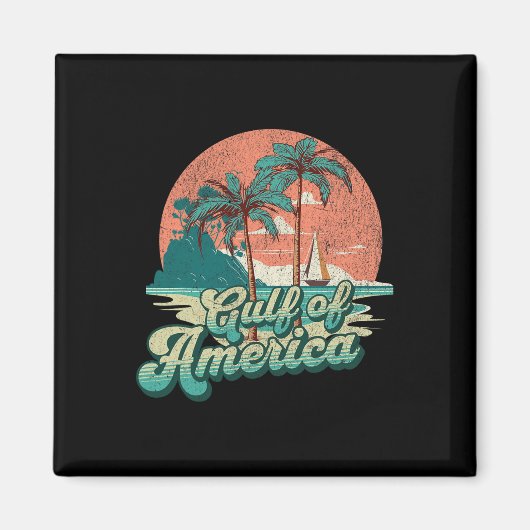 Retro Sunset Beach Vibes - Golf van Verenigde Stat Magneet (Voorkant)