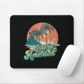 Retro Sunset Beach Vibes - Golf van Verenigde Stat Muismat (Met muis)
