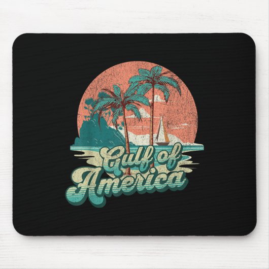 Retro Sunset Beach Vibes - Golf van Verenigde Stat Muismat (Voorkant)