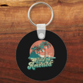 Retro Sunset Beach Vibes - Golf van Verenigde Stat Sleutelhanger (Voorkant)