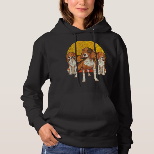 Retro Sunset Beagle Hoodie (Voorkant)