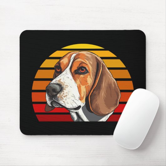 Retro Sunset Beagle Muismat (Met muis)