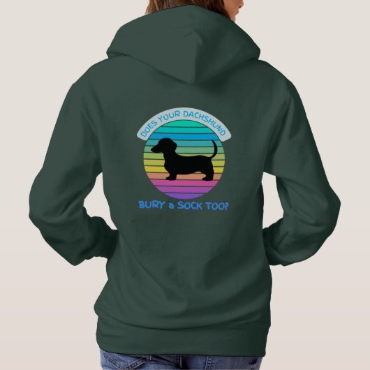 Retro Sunset Begraaft uw teckel ook een sok? Hoodie (Achterkant)