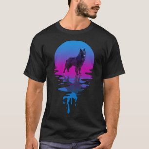  Retro Sunset Belgium Sheepdog T-shirt