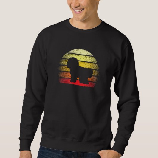 Retro Sunset Bichon Frise Dog Theme Design Trui (Voorkant)