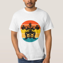 Retro Sunset Bodybuilding T-shirt - Heren Fitness