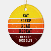 Retro Sunset Book Club Eat Sleep Herhalen Keramisch Ornament (Links)