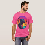 Retro Sunset Boxer Dog T-shirt (Voorkant volledig)