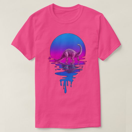  Retro Sunset Brontosaurus VNeck T-shirt (Design voorkant)