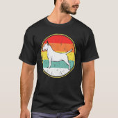  Retro Sunset Bull Terrier Dog T-shirt (Voorkant)