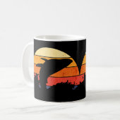 Retro Sunset Bultrug Walvis Breaking Koffiemok (Voorkant links)
