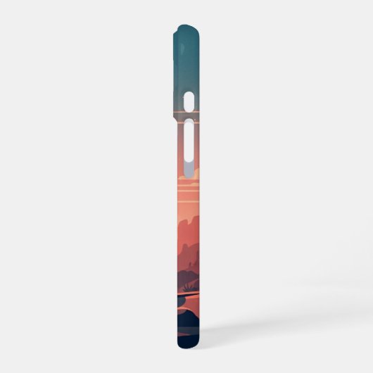 Retro Sunset Cacti iPhone 16 Hoesje (Linkerkant)