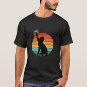 Retro Sunset Cat Silhouette – Esthetisch T-shirt (Voorkant)