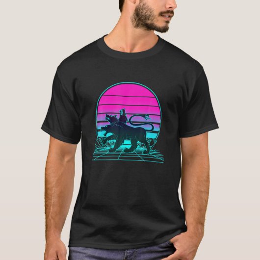  Retro Sunset Cerberus T-shirt (Voorkant)