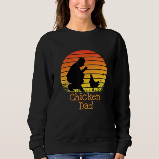 Retro Sunset Chicken Farmer Trui (Voorkant)
