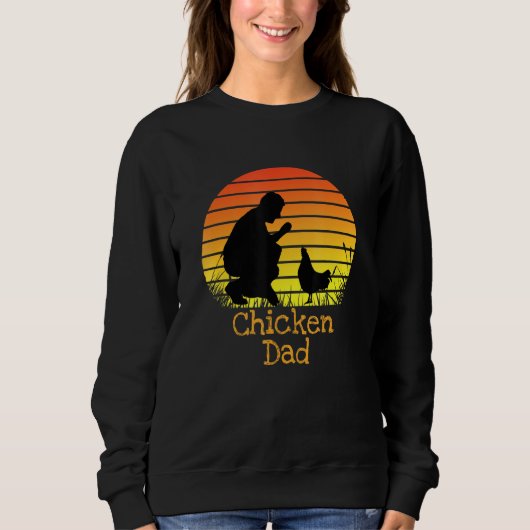 Retro Sunset Chicken Farmer Trui (Voorkant)