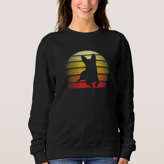 Retro Sunset Chihuahua Dog Theme Design Trui (Voorkant)