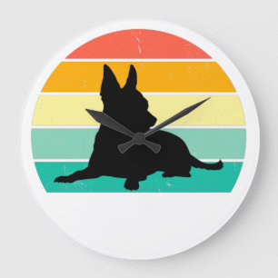 Retro Sunset Chihuahua Grote Klok
