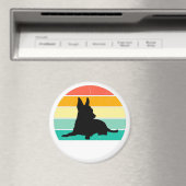 Retro Sunset Chihuahua Magneet (Insitu (Vaatwasser))