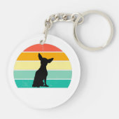 Retro Sunset Chihuahua Sleutelhanger (Achterkant)