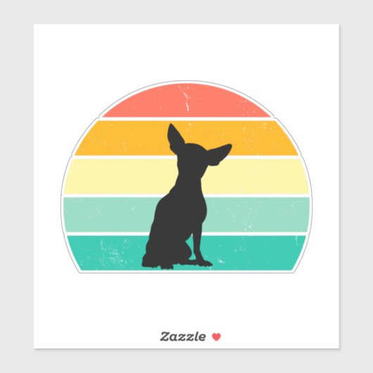Retro Sunset Chihuahua Sticker (Vel)