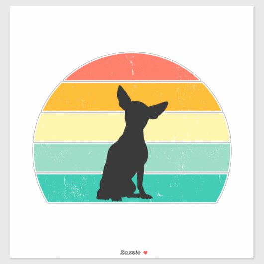 Retro Sunset Chihuahua Sticker (Vel)