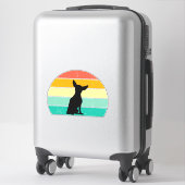 Retro Sunset Chihuahua Sticker (Koffer)