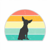 Retro Sunset Chihuahua Sticker (Voorkant)