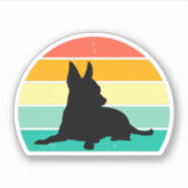 Retro Sunset Chihuahua Sticker (Voorkant)