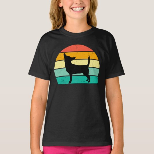 Retro Sunset Chihuahua T-Shirt (Voorkant)