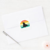 Retro Sunset Chihuahua Vierkante Sticker (Envelop)