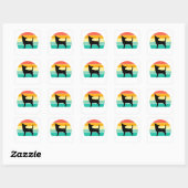 Retro Sunset Chihuahua Vierkante Sticker (Vel)