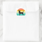 Retro Sunset Chihuahua Vierkante Sticker (Tas)
