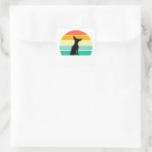 Retro Sunset Chihuahua Vierkante Sticker (Tas)