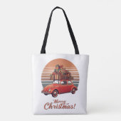 Retro Sunset Christmas Tote Bag (Achterkant)
