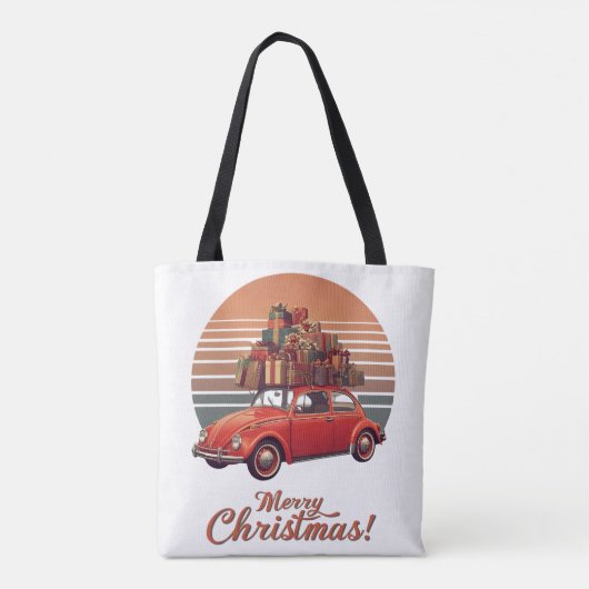 Retro Sunset Christmas Tote Bag (Achterkant)