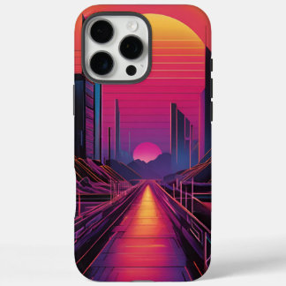 Retro Sunset City iPhone Case Vaporwave Esthetisch