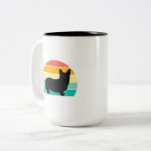 Retro Sunset Corgi Coffee Mok (Voorkant links)