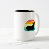 Retro Sunset Corgi Coffee Mok (Voorkant rechts)
