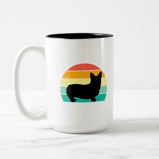 Retro Sunset Corgi Coffee Mok (Links)