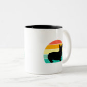 Retro Sunset Corgi Coffee Mok (Voorkant rechts)