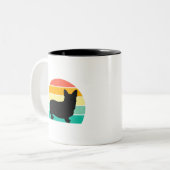 Retro Sunset Corgi Coffee Mok (Voorkant links)
