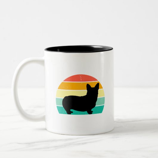Retro Sunset Corgi Coffee Mok (Links)
