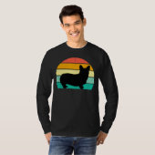 Retro Sunset Corgi T-Shirt (Voorkant volledig)